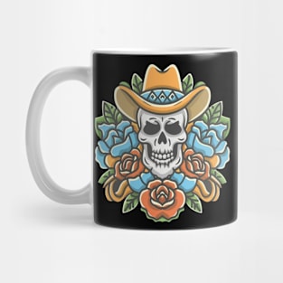 Cowboy Skull Floral tattoo Mug